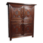 Buffet  4 volets en chne massif poque louis xiii