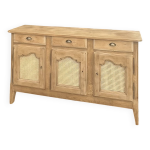 Buffet ancien / enfilade en ch�ne massif brut et cannage