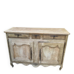 Buffet ancien en orme - deux portes trois tiroirs - aspect brut