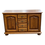 Buffet anglais 2 portes et 4 tiroirs en bois massif 130cm Buffet anglais 2 portes et 4 tiroirs en bois massif 130cm