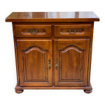 Buffet anglais 2 portes 2 tiroirs bois massif merisier satin