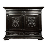 Buffet d appui ou armoire de valet en bois noirci style renaissance vers 1850