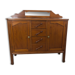 Buffet art d�co en acajou 4 tiroirs, 2 portes, miroir biseaut�, ann�e 30