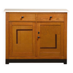 Buffet art déco École d'amsterdam en chêne et marbre, pays - bas, années 1930 Buffet art déco École d'amsterdam en chêne et marbre, pays - bas, années 1930