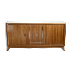 Buffet art dco merisier et laiton annes 50