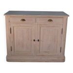 Buffet bas 2 portes patine blanche 1960's