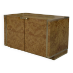Buffet bas 2 portes roche bobois en loupe d'rable jean - claude mahey 1970's