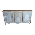 Buffet bas ancien en bois merisier, relooké par un artisan Buffet bas ancien en bois merisier, relooké par un artisan