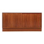 Buffet bas danois du milieu du sicle en teck avec 2 portes coulissantes par hundevad annes 1960 - 138cm ...