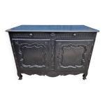 Buffet bas style louis xv peint en noir Buffet bas style louis xv peint en noir