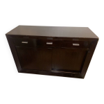 Buffet bas vaisselier bois wenge sombre
