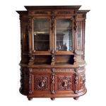 Trs important buffet bibliothque de chateau style renaissance en chene