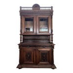 Buffet, bibliothque style renaissance en noyer massif sculpt