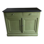 Buffet en bois peint en vert olive, xix�me s.