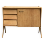 Buffet commode vintage pieds compas chne clair 1960