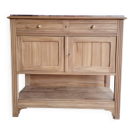 Buffet - console ancien en bois et marbre