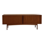 Buffet danois en teck à portes tambour par bernt petersen, années 60 Buffet danois en teck à portes tambour par bernt petersen, années 60
