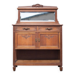 Buffet desserte bois vintage, meuble avec miroir, meuble de rangement