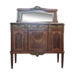 Buffet desserte louis xvi en placage d'acajou et marqueterie de bois prcie
