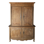 Buffet deux corps chne blanchi, poque 18e sicle