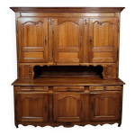 Important buffet deux corps poque louis xv en noyer massif vers 1750