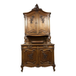 Buffet deux corps louis xv en noyer vers 1850