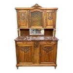 Buffet deux corps louis xvi en noyer blond vers 1880 - 1900