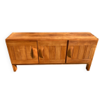 Buffet enfilade brutaliste en orme massif des annes 1970