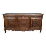 Important buffet en enfilade poque louis xv en chene massif sculpt