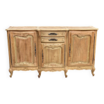 Buffet enfilade louis xv en chne massif et marqueterie 3 portes 190cm