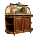 Buffet en enfilade style louis xvi de forme demi lune en noyer vers 1850