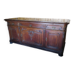 Buffet fin xixe avec marbre brun - rose style louis xv