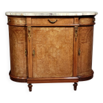 Buffet de forme 1 / 2 lune style louis xvi en loupe et marqu�terie