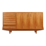 Buffet franais du milieu du sicle en bois de cerisier massif, 1950