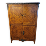 Buffet haut en bois de rose et plaque de marbre style louis xvi francais