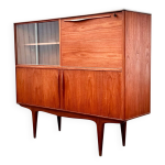 Buffet haut en teck massif, meuble franais unifa, 1960