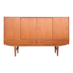 Buffet haut en teck avec portes coulissantes de westergaard, annes 1960