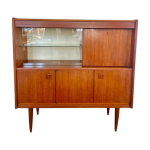 Buffet haut vitr en teck, annes 60