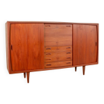 Buffet haut xl hp hansen en teck au design scandinave, danemark, annes 60