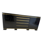 Buffet laqu noir et laiton, 1970s