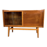 Buffet / meuble de tlvision vintage, noyer brillant, bilea