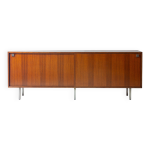 Buffet minimaliste en teck et chrome par alfred hendrickx, annes 1960