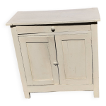 Buffet parisien 1 tiroir, 2 portes peint en blanc laqu