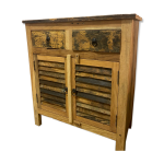 Buffet persiennes bois exotique recycl