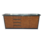 Buffet en placage de ronce de noyer dans le got de willy rizzo