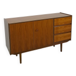 Buffet en placage de teck avec bouton rond et tiroirs meuble tv n° 2 Buffet en placage de teck avec bouton rond et tiroirs meuble tv n° 2