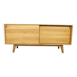 Buffet scandinave en chne, 2 portes coulissantes