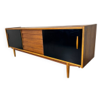 Buffet scandinave en teck  portes coulissantes du milieu du sicle par nils jonsson