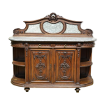Buffet sculpt en noyer & marbre destyle louis xvi