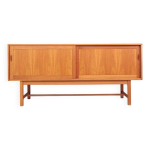 Buffet vintage en cerisier avec portes coulissantes par kurt stervig pour tranekr furniture, 1970